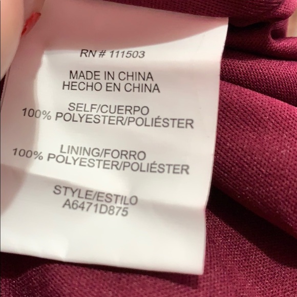 As U Wish burgundy w/ metallic roses lined skirt - Picture 7 of 8